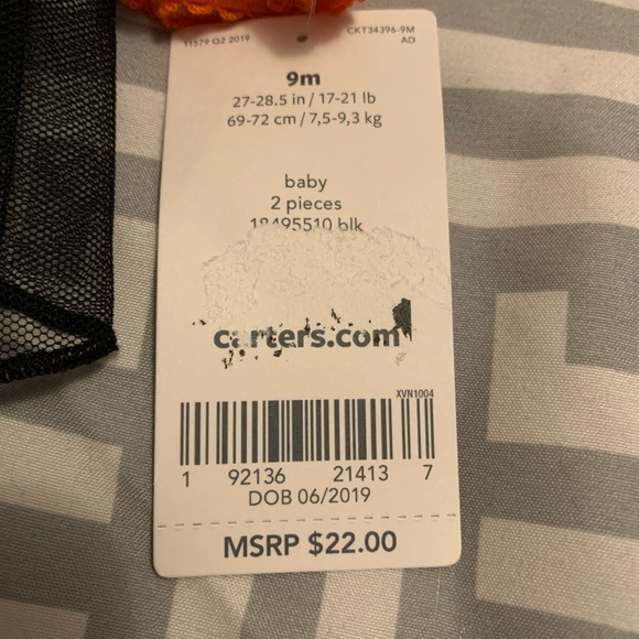 🎃 Carter’s Baby Girls Size 9 months Halloween New NWT 2 piece set - Picture 3 of 8